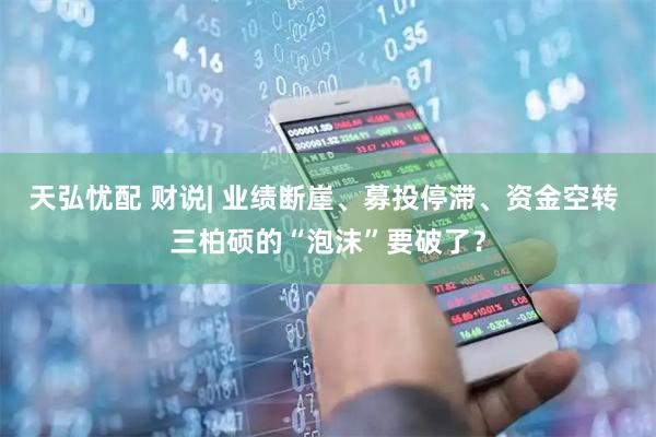 天弘忧配 财说| 业绩断崖、募投停滞、资金空转 三柏硕的“泡沫”要破了？